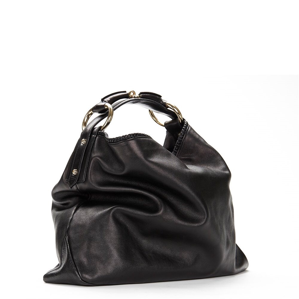 Gucci BLACK LEATHER HORSEBIT BUCKLE HOBO BAG - Picture 4 of 8